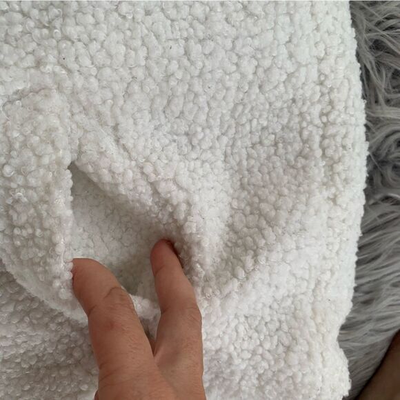 Men’s Hoodie Jacket Large white Sherpa pockets Back Big Skull in Black Unknown - Picture 9 of 12